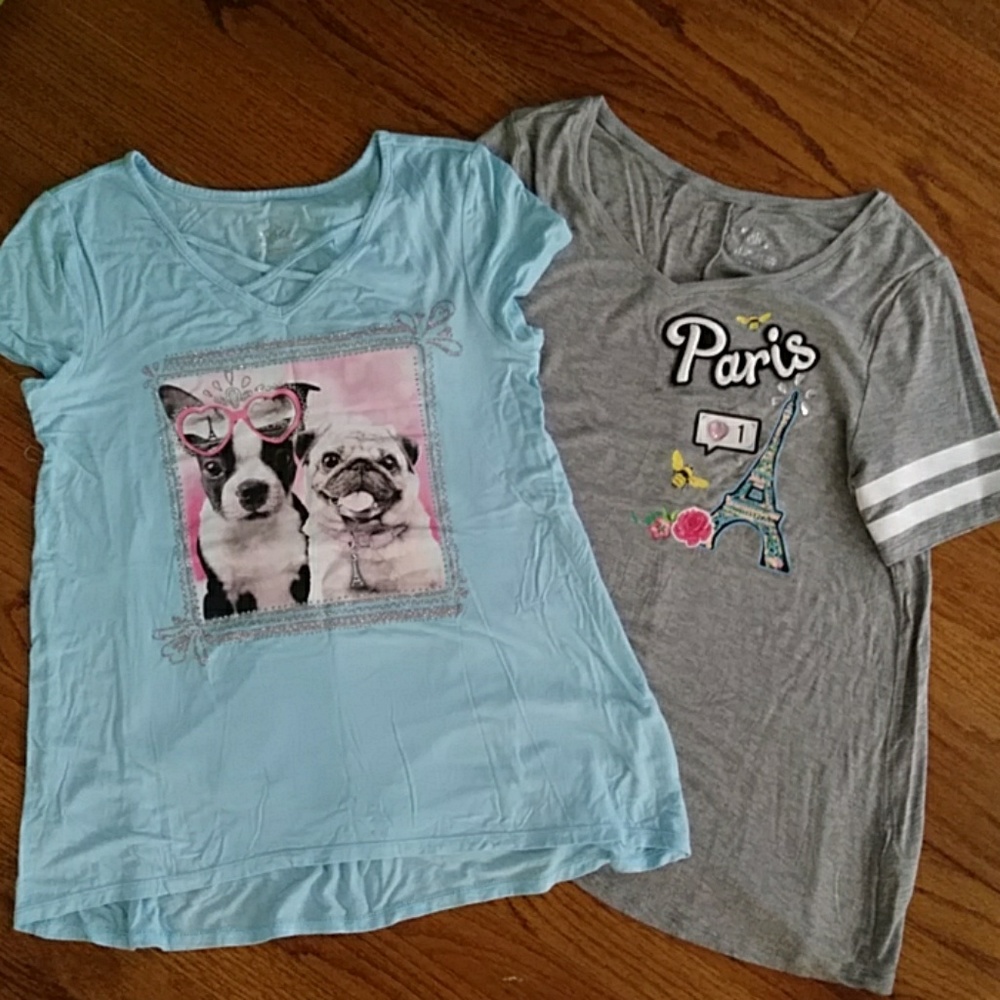 Bundle of girls justice soft tee shirts.